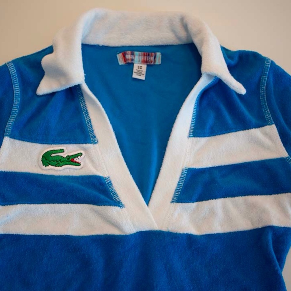 Lacoste Blue and White Polo Dress Urban Outfitters, Size XS - Picture 3 of 9